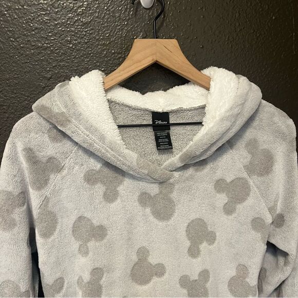 Disney Womens Mickey Mouse Fleece Lounge Hoodie Grey Small - Picture 6 of 14